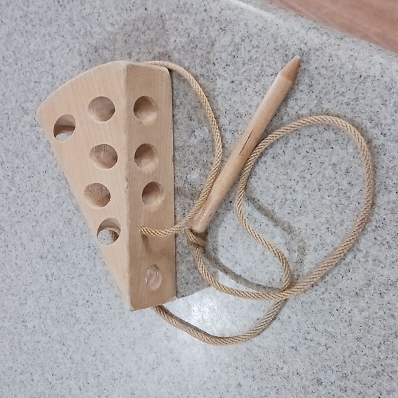 Wooden Cheese Lacing Toy - Picture 2 of 8